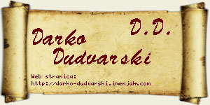 Darko Dudvarski vizit kartica